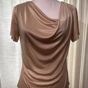 Elegant Women's Muted Gold Drape Top